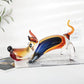Handmade Colored Glass Dog Ornament, Light Luxury Sika Deer-Inspired Animal Decoration for Tea Table & Home Display