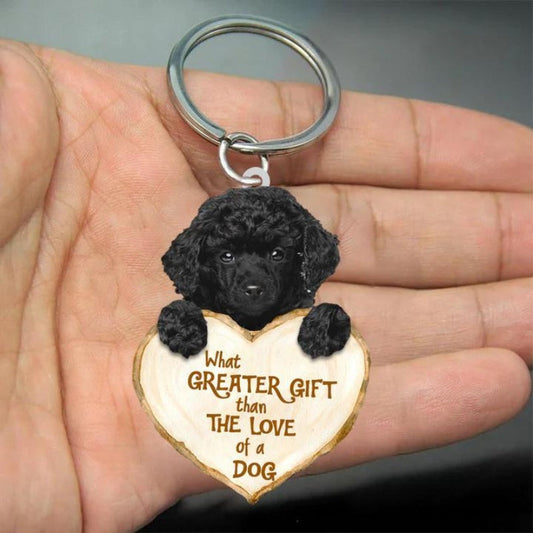Love Dog Acrylic Key Ring Pendant, Minimal, Cute & Durable 6cm Accessory