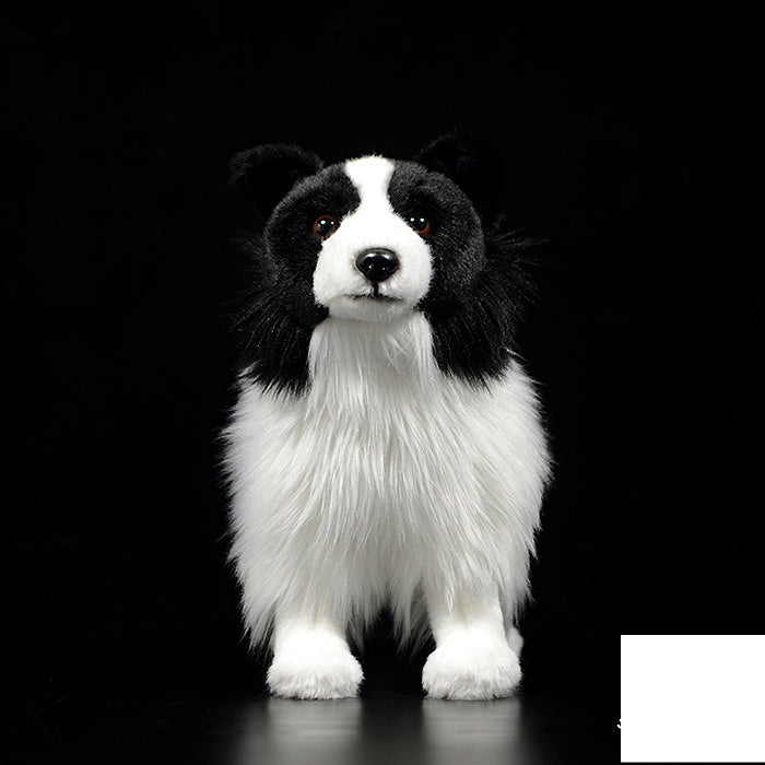 Fashion Simulation Plush Cute Border Collie Doll, 28cm Realistic Puppy Plush Toy