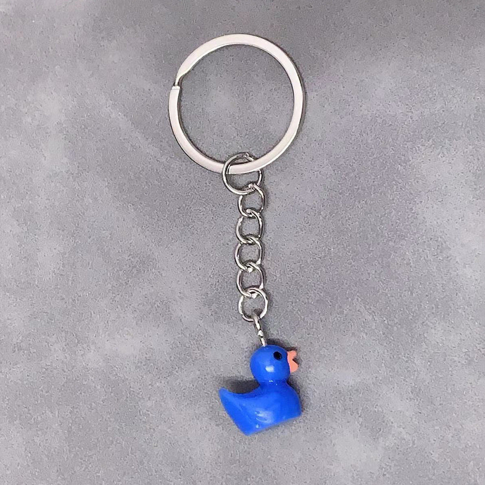 Charming & Simple: Resin Small Yellow Duck Keychain Pendant (Multi-Color Options).