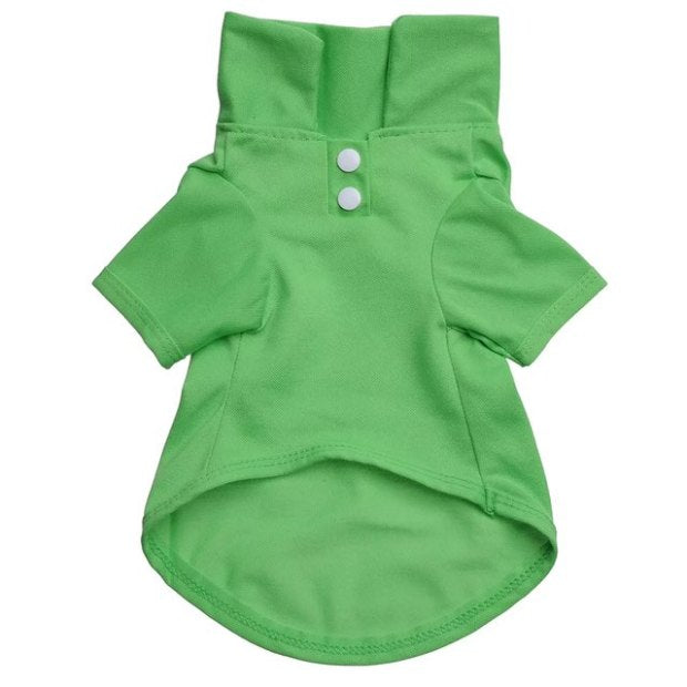 Pet Clothes, Solid Color Dog Polo Shirt with Lapel | Casual Puppy Cotton T-Shirt