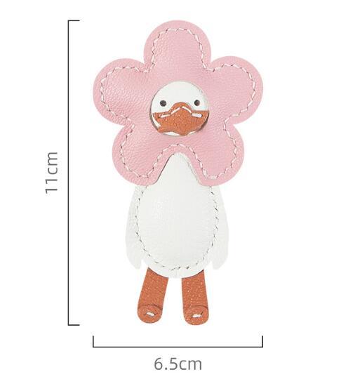 Craft Your Charm: Cute Leather Little Duck Pendant DIY Material Bag (Full Grain Sheepskin).