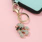 Popular Diamond Rhinestone Dog Keychain, Golden Pet Luxury Key Ring
