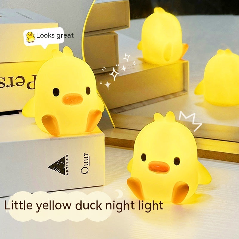 Cozy Glow: Small Yellow Duck Bedside Night Lamp Gift Set (Built-in Battery).