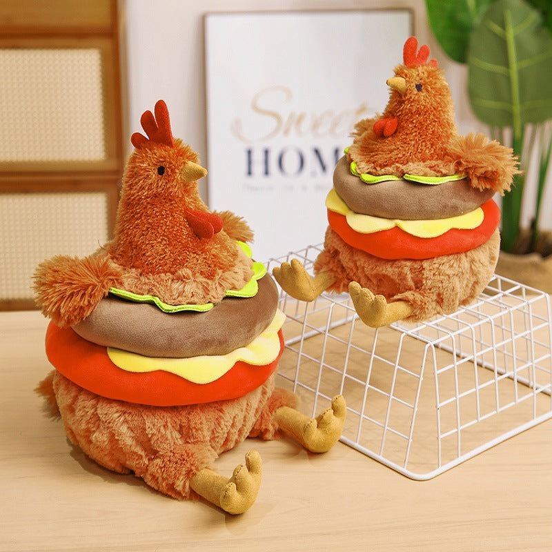 Chicken Burger Plush Toy – Cute Shapeshift Stuffed Animal