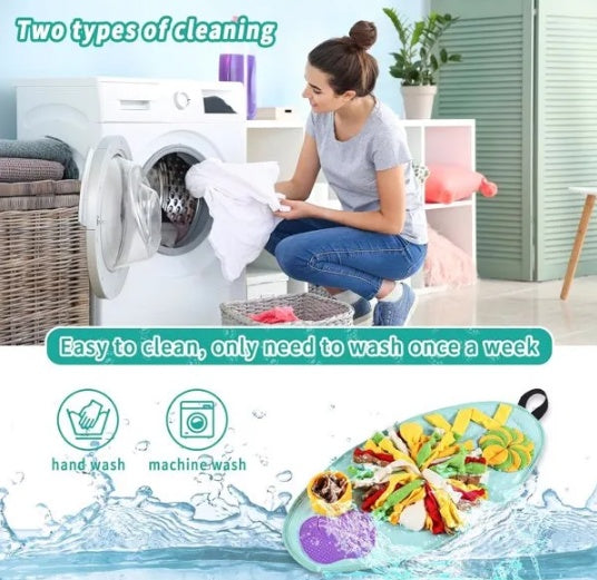Mess-Free Sniffing: Easy-Clean Dog Snuff Pad Interactive Puzzle Toy (Machine Washable).