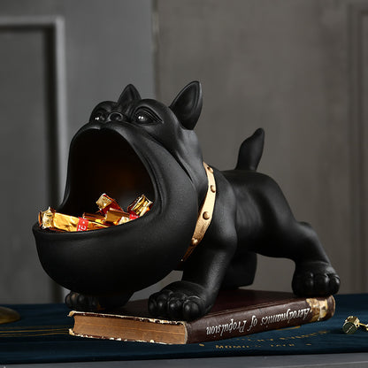 Personality French Bulldog Simulation Ornament, Modern Resin Storage Decoration