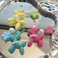 Pearl Balloon Dog Flower Keychain, Colorful Resin & Plastic Pendant