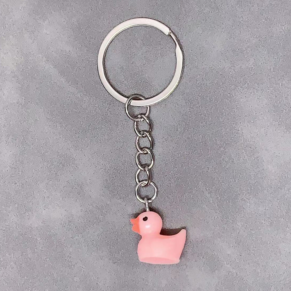 Charming & Simple: Resin Small Yellow Duck Keychain Pendant (Multi-Color Options).