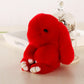 15cm Cute Plush Bunny Keychain, Genuine Rex Rabbit Fur Pom Pom Bag Charm