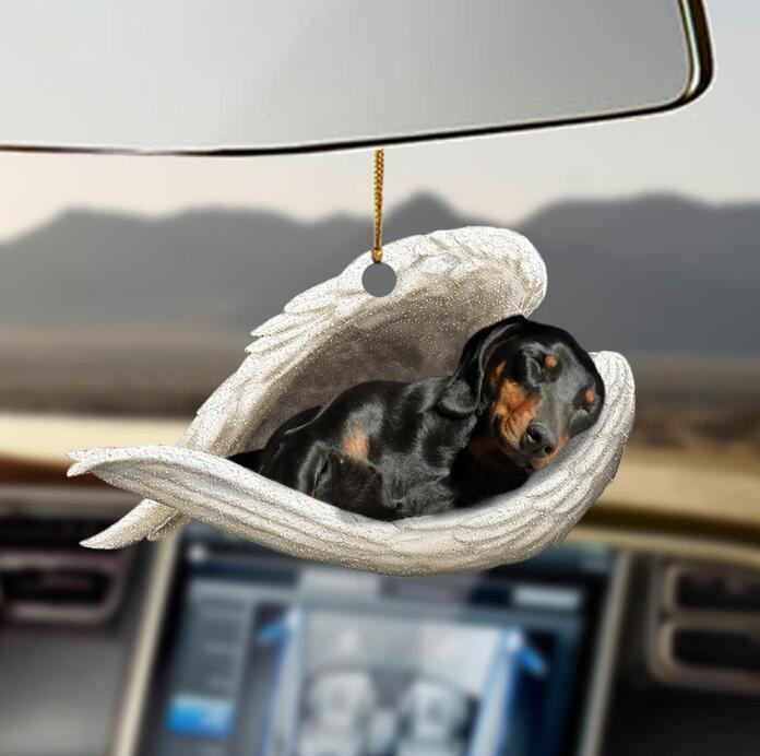 Sleeping Dog Angel Car Pendant, Acrylic Hanging Ornament for Cars, Doors & Home Decor