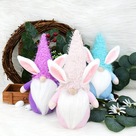 Easter Cartoon Bunny Faceless Doll, Holiday Desktop Decoration
