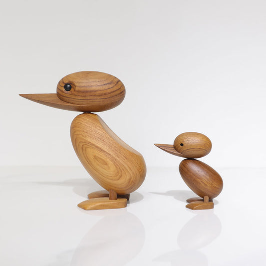 Natural Elegance: Solid Teak Wood Duck Animal Toy & Ornament (Pure Hands Craft).