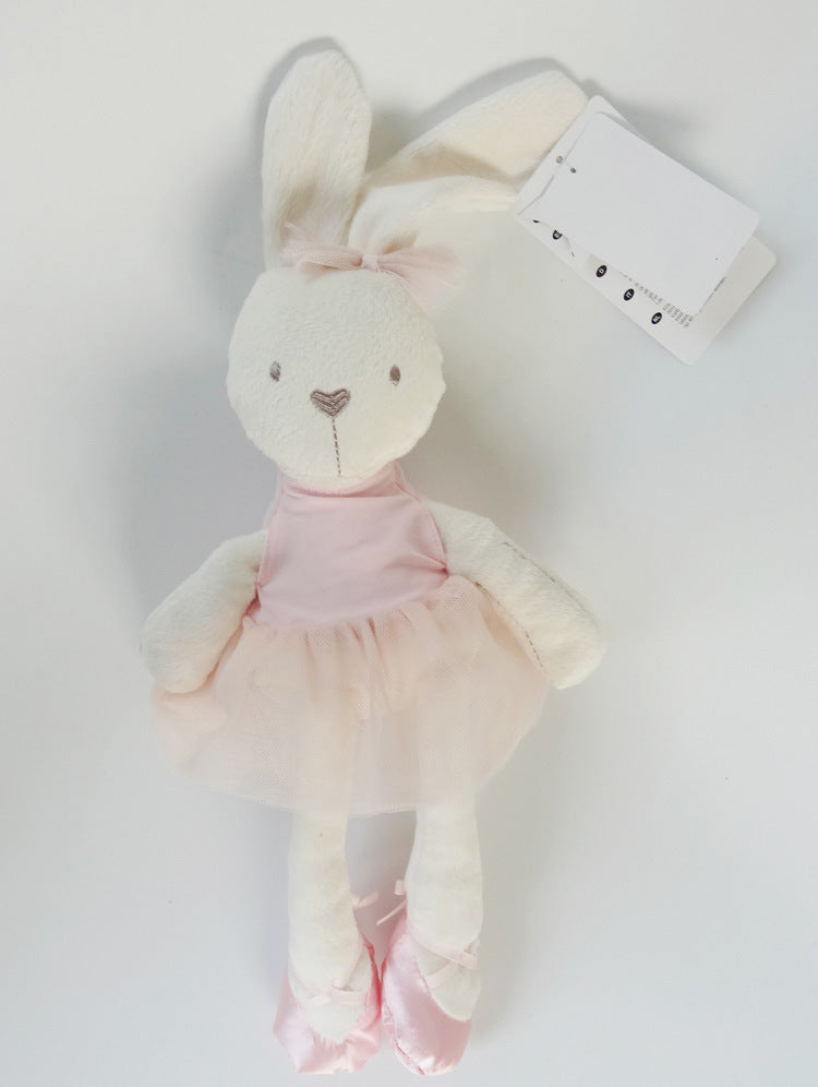 Bunny Ballet Dancing Plush Toy, Soft Cute Rabbit with Asymmetrical Ears