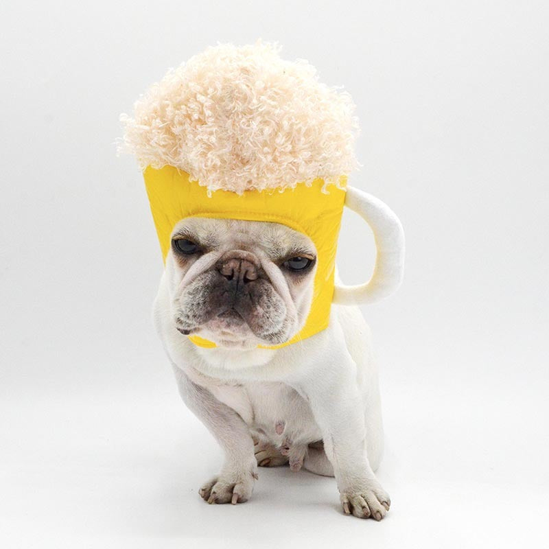 Pet Beer Hat Cosplay Headdress, PU Dog Hat Costume Accessory