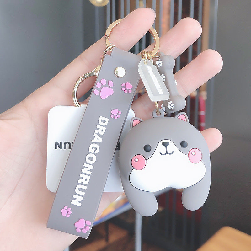 Funny Corgi Dog Doll Keychain, Silicone Pet Butt Key Pendant