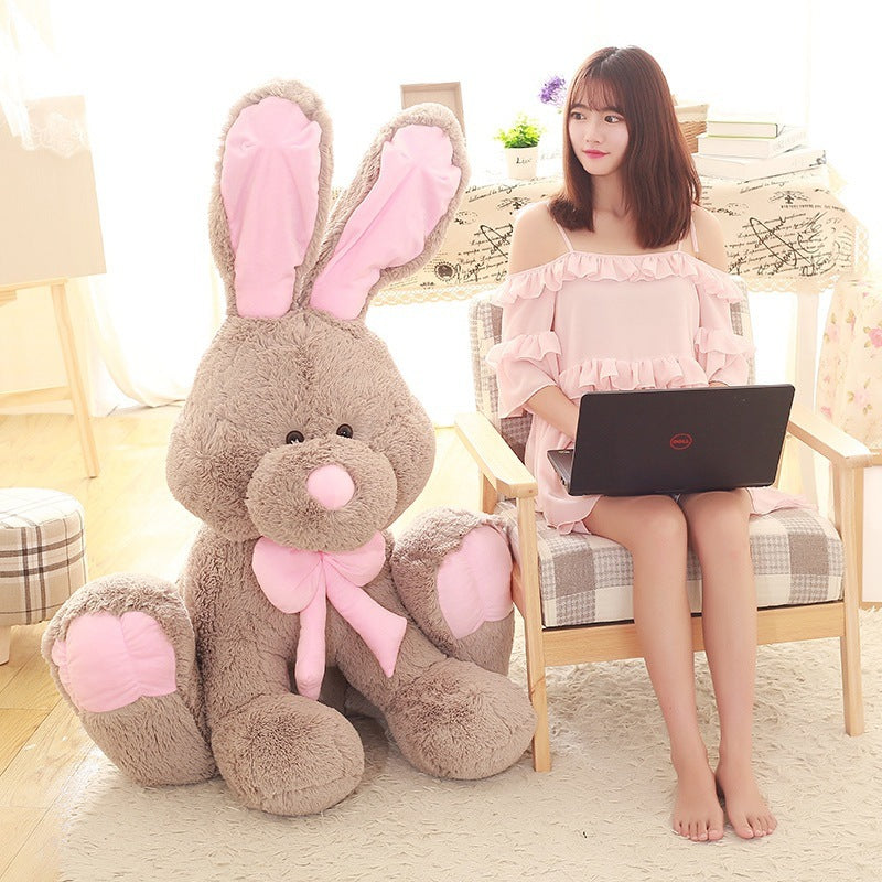 Long-Eared Bunny Plush Toy, Soft Stuffed Rabbit Doll with PP Cotton Filling