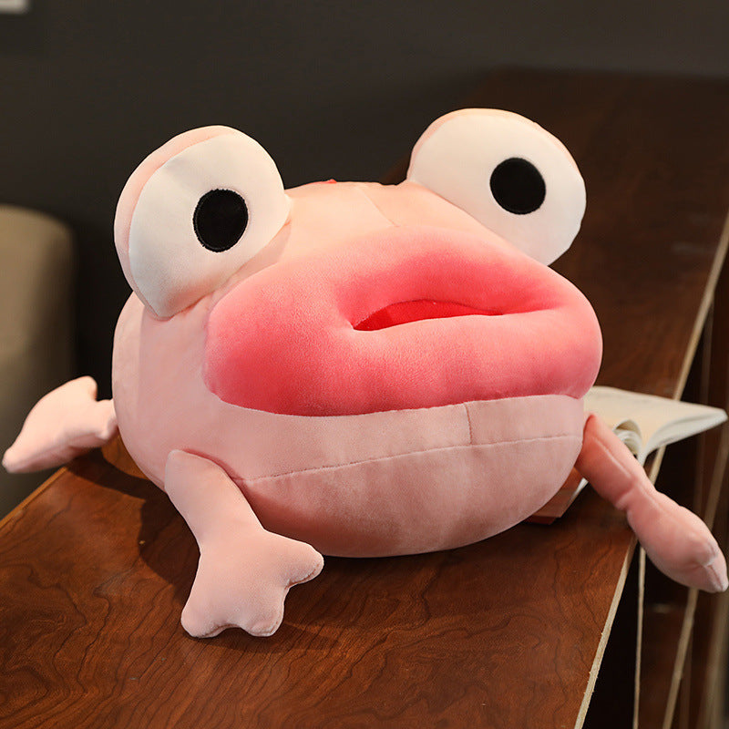 Big Personality: $\mathbf{35\text{cm}}$ to $\mathbf{55\text{cm}}$ Big Mouth Frog Plush Doll (Soft Short Plush).