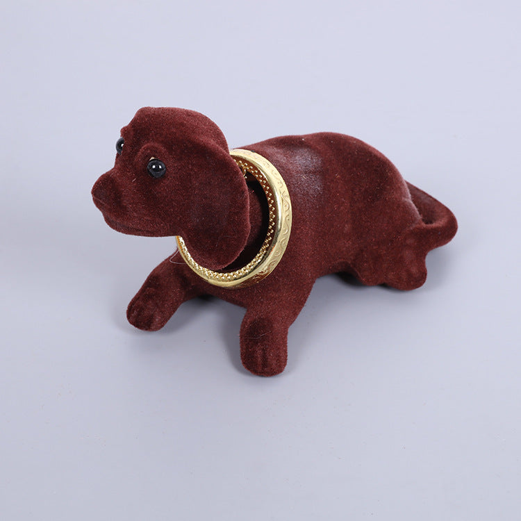 Shaking Head Dog Ornaments for Car, Cute Resin Plush Dashboard Decor