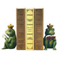 Studious Companions: Cute Frog Book Leaning Desktop Ornaments (Resin).
