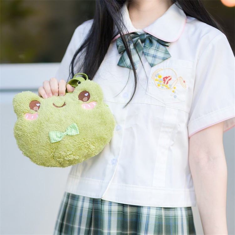 Girls Frog Plush Backpack Doll – Cute Plush Toy Backpack (20 cm)