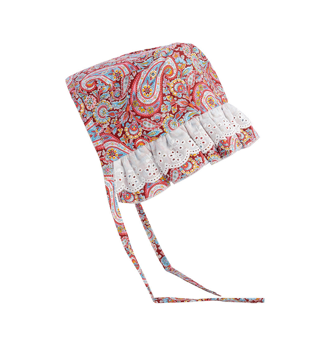 Cashew Paisley Lace Pet Hat & Skirt, Lightweight TC Cloth Headdress for Dogs & Cats