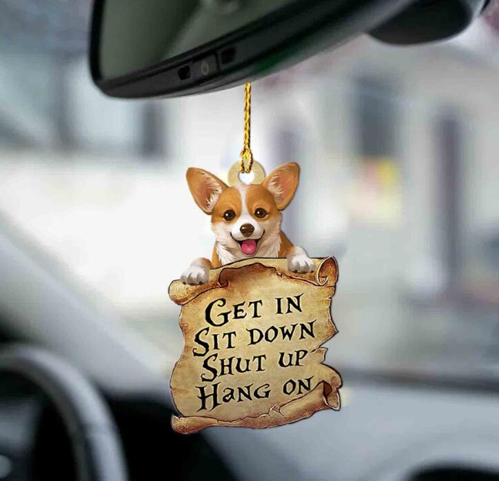 Sleeping Dog Angel Car Pendant, Acrylic Hanging Ornament for Cars, Doors & Home Decor