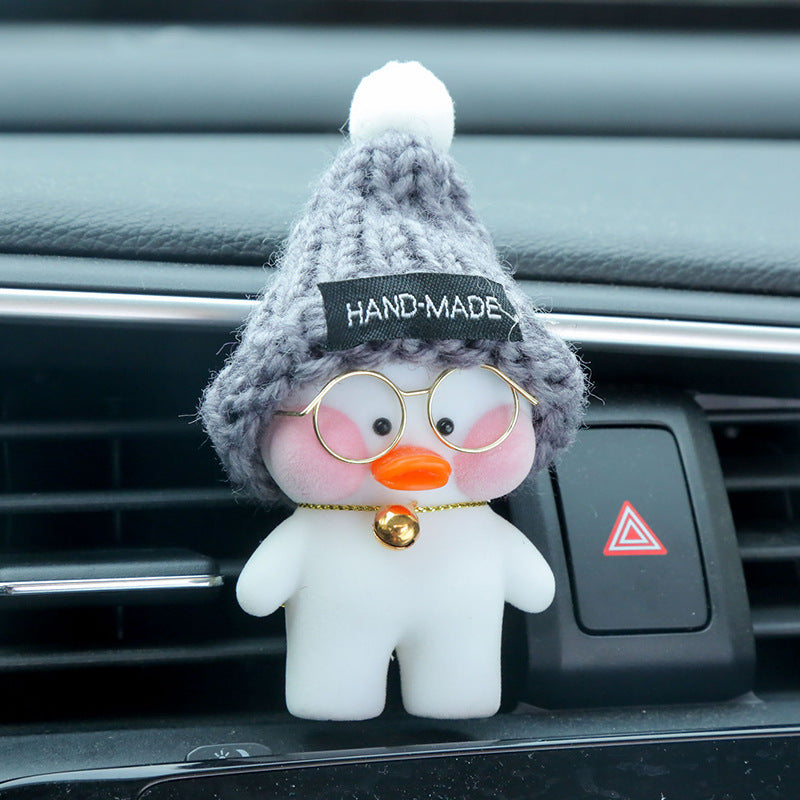 Kawaii Café Duck Toy – Cute Cartoon Plush Duck Doll for Car Decor & Gifts