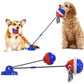 Powerful Sucker Dog Toy, Interactive TPR Suction Cup Tug & Vocal Ball Toy for Active Dogs