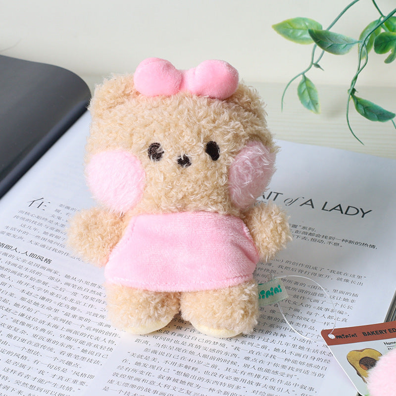 Bread Little Bear Plush Keychain – Cute Frog, Rabbit & Yellow Chicken Wallet Pendant