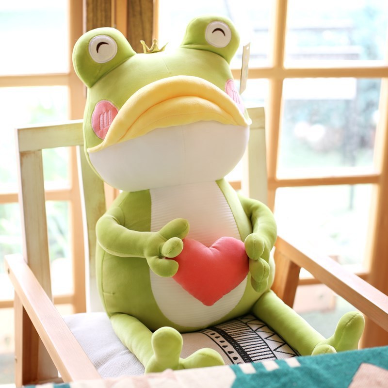 All Smiles: Cute Big Mouth Love Frog Plush Toy (Simple & Soft).