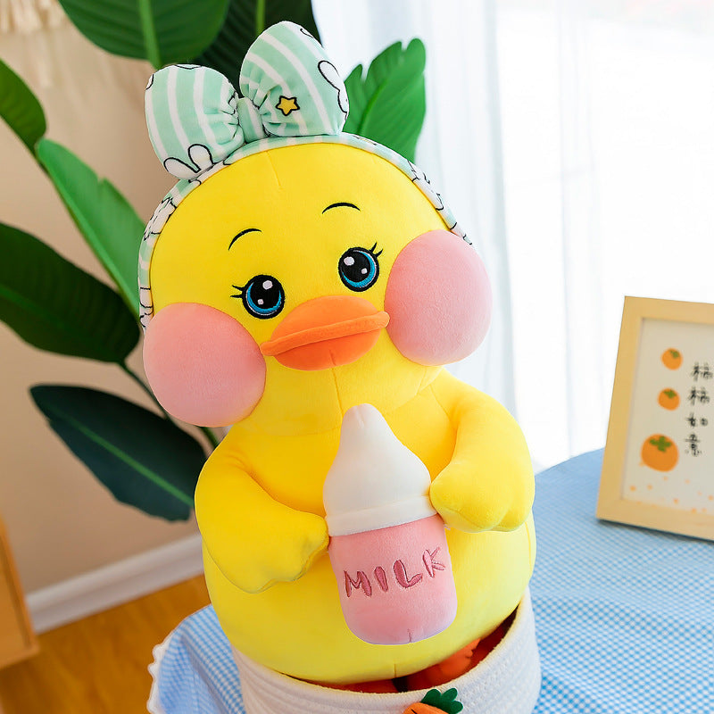 Creative Duck Plush Doll – Large Cute Cosmetic Bottle-Style Plush Toy