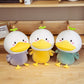 Costume Cuddle: Cute Cross-Dressing Duck Doll Plush Toy (33cm), Ideal for Sleeping.