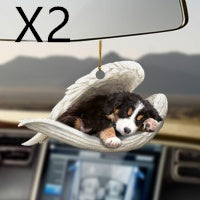 Sleeping Dog Angel Car Pendant, Cute Acrylic Hanging Ornament for Cars, Doors & Home Decor