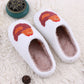 Chicken Printed Plush Slippers, Warm Cotton Indoor Shoes with Soft Bottom for Adults