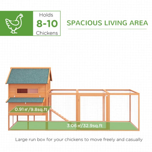 Large Metal Chicken Coop – Elevated Hen House with Run, Nesting Boxes & Weather-Resistant Roof