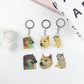 Cartoon Crying Dog Acrylic Keychain, Transparent Zodiac Series Pendant