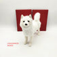 White Samoyed Home Ornament, Handmade Bionic Dog Craft (Rabbit Fur Material)