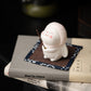 Ceramic Bunny Incense Base, Hand-Painted Desktop Ornament & Incense Holder