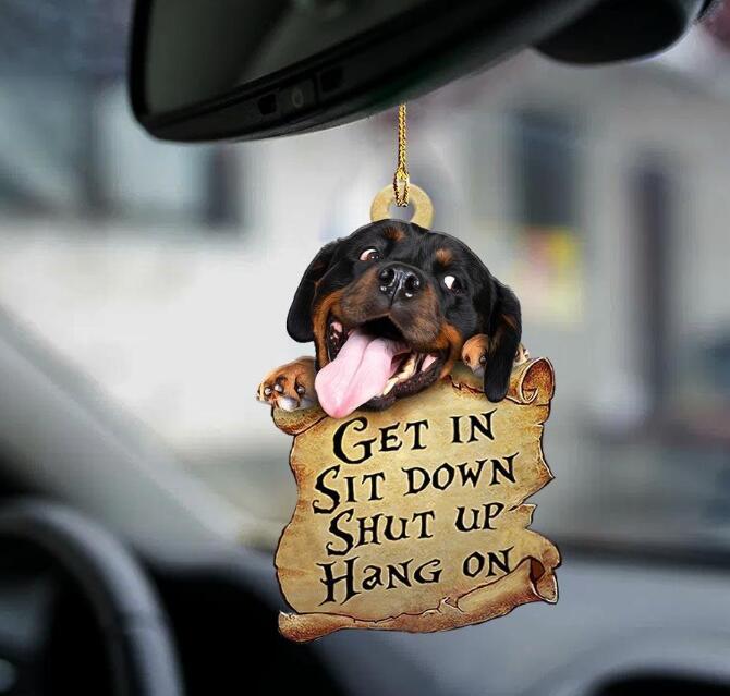 Sleeping Dog Angel Car Pendant, Acrylic Hanging Ornament for Cars, Doors & Home Decor