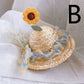 Pet Cute Knitted Straw Flower Hat, Cat & Dog Photography Prop Sun Hat