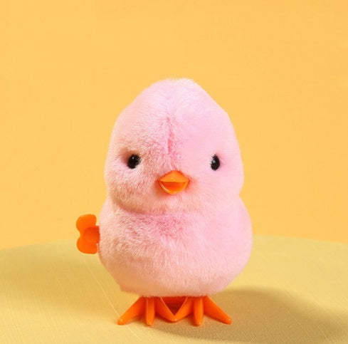 Clockwork Jumping Chicken & Duck Toy – Plush Simulation Wind-Up Animal for Kids