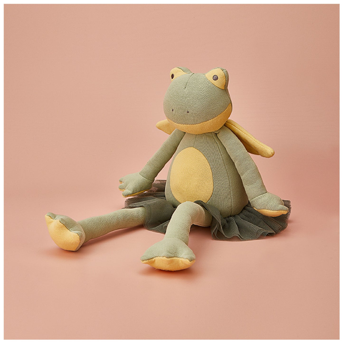 Green Frog Plush Toy with Gauze Skirt – Baby Comforter Gift (40 cm)