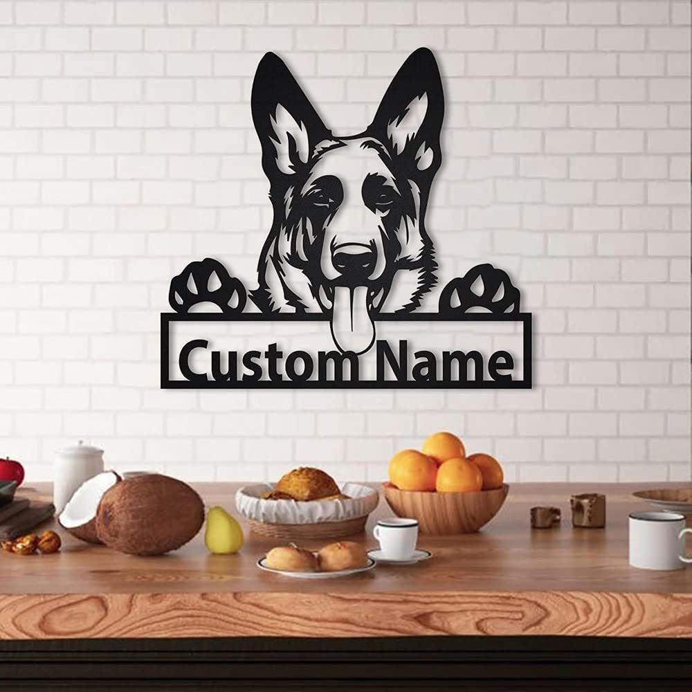 Collie Iron Art Silhouette Wall Pendant, Minimalist Metal Dog Wall Decor