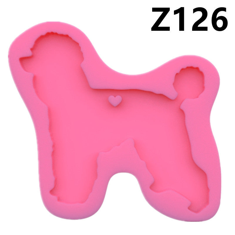 Dog Mirror Silicone Keychain Mold, Irregular Resin Mold for DIY Keychains