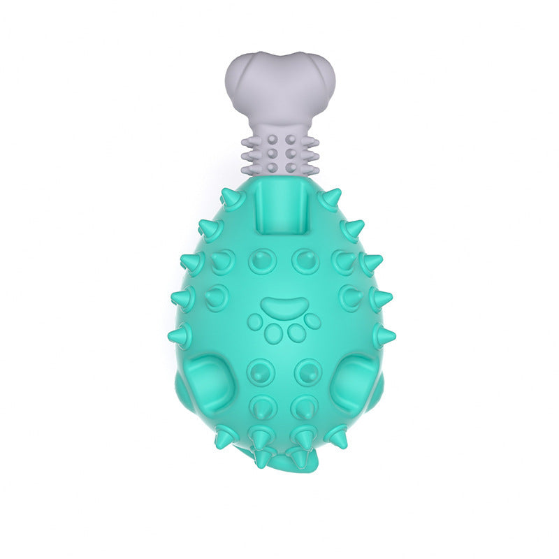 Chew Time Fun: Vocal Molar TPR Chicken Leg Dog Toy (Medium, Multiple Colors).