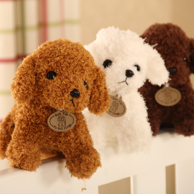 Teddy Dog Plush Toy, Soft Seaweed Hair Stuffed Animal with PP Cotton Filling (18cm / 25cm)
