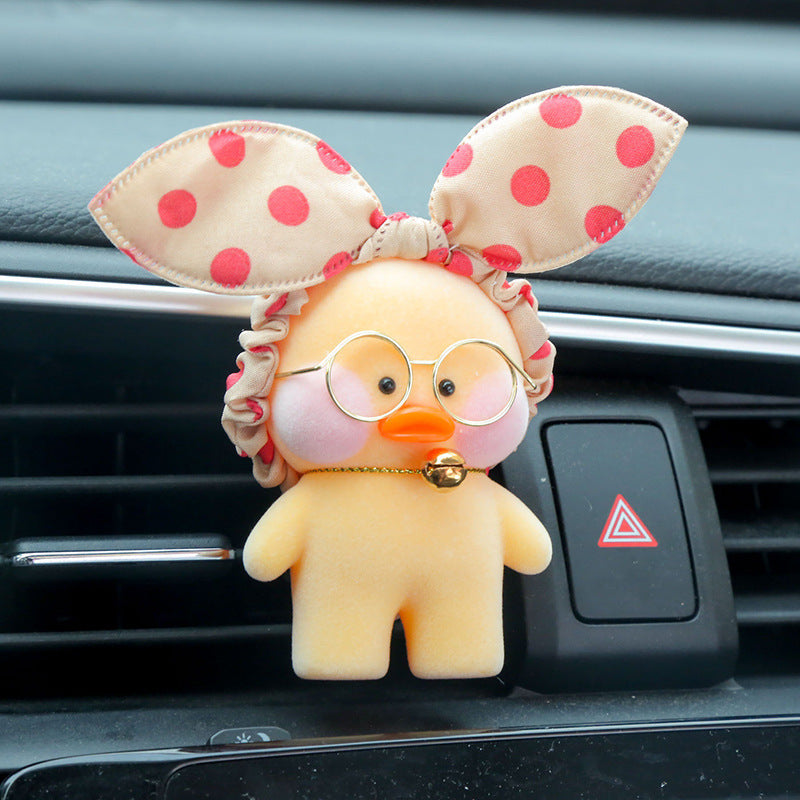 Kawaii Café Duck Toy – Cute Cartoon Plush Duck Doll for Car Decor & Gifts