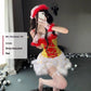 Christmas Bunny Cosplay Uniform, Gold Velvet Women’s Costume Set (Free Size)