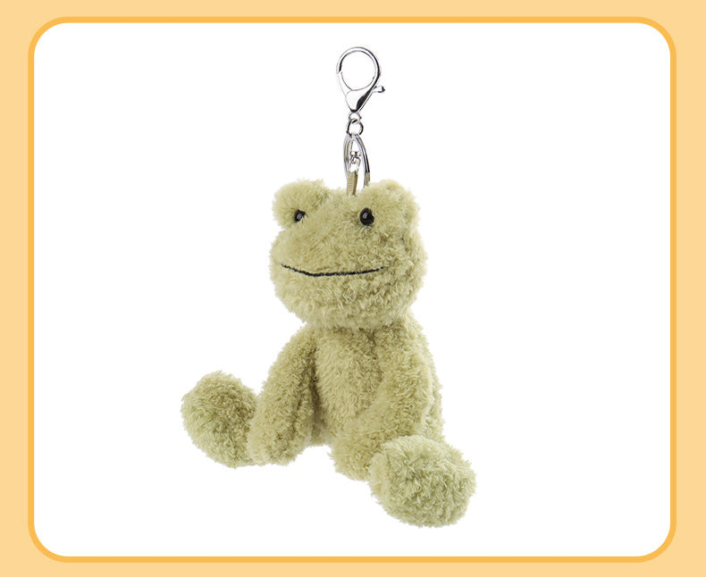Frog Schoolbag Pendant Keychain – Cute Matcha Frog Plush Doll Charm